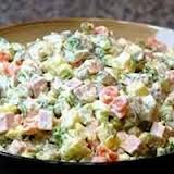 New Year holiday Ukrainians meals Olivier (Russian Salad) New Year holiday Ukrainians meals Olivier (Russian Salad)